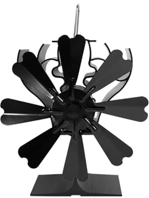 Generisch 8-Blatt-Ofenlüfter, wärmebetrieben, Kaminofen, umweltfreundlich, leise, warme Luftverteilung, Winter(No Thermometer)