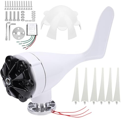 Generador de turbinas de molino de viento, 6 aspas, 800 W, alta eficiencia, velocidad de arranque lento, baja vibración, CA, generador síncrono de imán permanente para barcos, (24V)