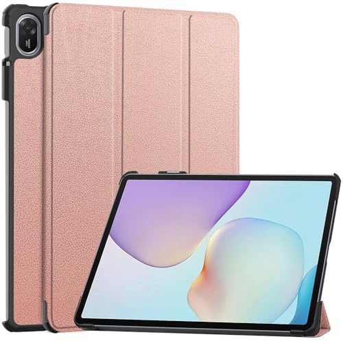 Techsuit für Huawei MatePad 11.5 2025 Hülle mit 360 Schutz, Mikrofaser Innenfutter, Verstellbare Betrachtungswinkel, Schlankes Design, Anti Fingerabdruck, FoldPro Series, PU Leder, Roségold