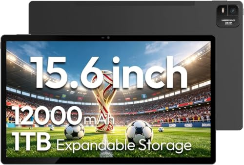 azamp 15,6 Zoll Tablet für Senioren – 2026 Großes mit 12000mAh Akku (30W Schnellladen) & Riesen-Display – Leichte Bedienung für ältere Menschen, ideal zum Lesen, Video-Telefonie & Filme schauen