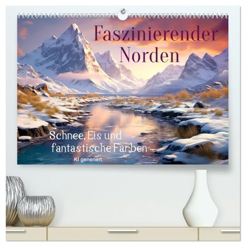 Faszinierender Norden (hochwertiger Premium Wandkalender 2026 DIN A2 quer), Kunstdruck in Hochglanz: Eis, Schnee und fantastische Farben Skandinaviens - KI generiert (CALVENDO Natur)