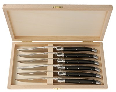 Laguiole Jean Dubost 98/13114 Coffret 6 Couteaux Table ABS Façon Corne- Coloris aléatoire