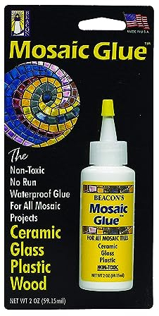 Beacon Mosaic Clear Glue 59 ml Medium Dries Bottle - Strong Adhesive Glue for Plastic, Porcelain, Glass & Metal - Perfect for Decorating Crafts and Repairing Ceramics & Wood