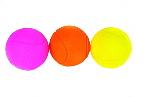 Happy Pet Glow Balls Dog Puppy Toys Durable Strong Bouncy Fun Interactive Squeaky Chewing Playing Fetch Retrieve for Small Medium Large Breeds 6cm