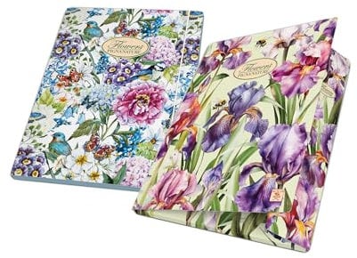 Pigna, Mappe mit Gummiband NATURBLUMEN, flacher Rücken, Format 26x34,5 cm, 6er-Pack