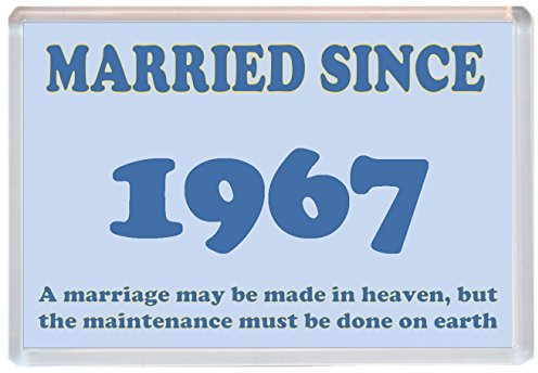Married Since 1967 - Jumbo Fridge Magnet Quote - Wedding/Anniversary