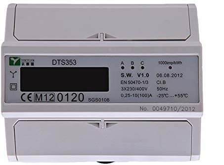 Drehstromzähler Verbrauch (kWh) & Leistung (kW) Stromzähler Starkstrom Zwischenzähler 380/400V digital DIN-Hutschiene ZS4