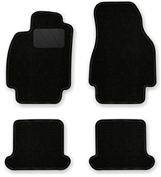 Bär-AfC Auto Fußmatten Classic passend für Renault Megane CC Typ 2 / M 2003-2010, Autoteppiche Nadelvlies Schwarz, Rand Kettelung Schwarz, Textiler Trittschutz, Set 4-teilig, RE03268