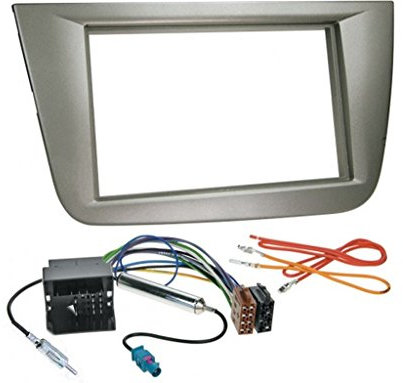 Sound Way Kit Montaje Autoradio, Marco 2 DIN Radio para Coche, Cable Adaptador Conector ISO, Adaptador Antena, Compatible con Seat Leon 2005-2010