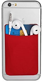 Cerbery - Porte-Cartes pour téléphone Intelligent - Support pour téléphone cellulaire - Compatible avec Apple iPhone Samsung Galaxy (Rouge)