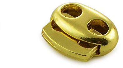 Ganzoo Set edle Metall - Kordel-Stopper/Kordel-Klemme (Doppellochung) für Seile, Jacken UVM. Aus Metall, Marke (10er Set, Gold)