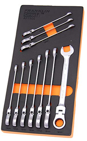 Franklin Tools AF7500 Gear F 10 Pce 12 pt Flexi Ratchet Combination Spanner Set