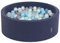KiddyMoon Piscine À Balles pour Bébé Rond 90X30cm/200 Balles 7Cm Fosses À Boules Jouet Enfant, Bleu Foncé:Perle/Gris/Transparent/Babyblue/Menthe