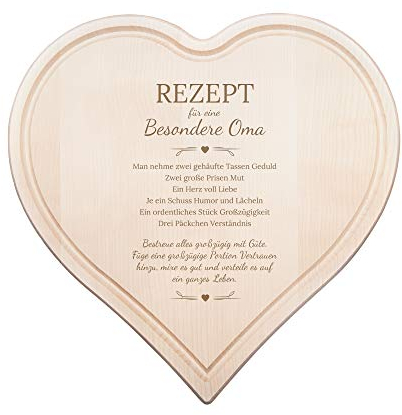 Frühstücksbrettchen in Herzform: Geschenk für Oma, Geschenkideen für die beste Oma, liebevolles Holzbrett zum Geburtstag, Herz Brettchen, Oma Geburtstagsgeschenk, Schneidebrett aus Holz mit Gravur