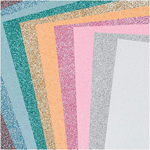 Rico Design Moosgummi Sortiment Pastell Glitter A4, 2 mm, 10 Platten - Schaumstoffplatten / Schaumstoff zum Basteln