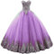 Vantexi Damen A-Linie Liebsten Lang Tüll Formellen Abendkleid Ballkleid Brautkleider Flieder Größe 58
