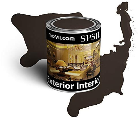 MovilCom® - Bote de pintura alquídica esmalte interior exterior color Tabaco, 750ml, mod.8801
