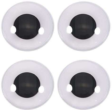 TOAOB 4 Piezas Ojos Móviles 10 cm Negros Grande Redondos Ojos de Plástico Autoadhesivo Wiggle Eyes para Manualidades de Scrapbooking Accesorios