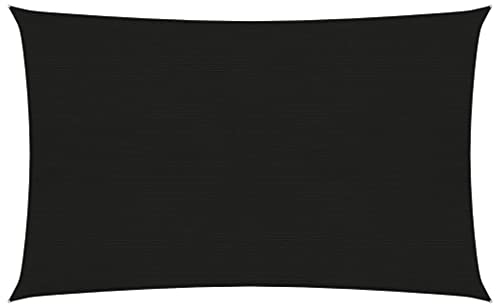 vidaXL Sunshade Sail HDPE Outdoor Sunscreen Balcony Sun Sail Tarp Water Resistant Garden Patio Sun Shade Sail Canopy 160 g/m² Black 2x4 m