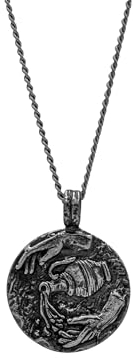 HG HAZE & GLORY Halskette mit Anhänger Herren aus 925 Sterling Silber, Schmuck Männer, Silberkette mit Anhänger oxidiert, Kordelkette, Tierkreiszeichen, Wassermann, 60 cm