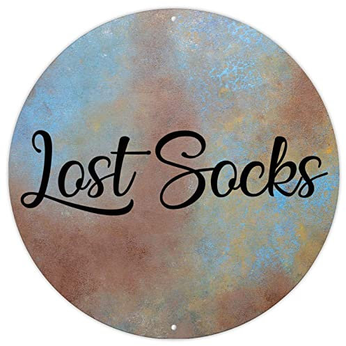 CowkissSign Metallschild mit Aufschrift Lost Socks, Metall-Blechschilder, positives inspirierendes Zitat, rundes Metallschild für Herren, Höhle, Bar, Dekoration, Metall-Blechschild für Veranda,