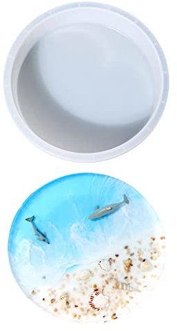 QARIDO Runder Tisch Harz Silikonform | Harzform Runde Epoxid-Tischform | Harz-Tischformen für Charcuterie Board, Fluss-Couchtisch, Art Home Decoration