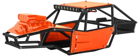 INJORA Rock Tarantula Nylon Buggy Karosserie Chassis Kit für TRX4M Upgrade 1/18 RC Crawler,Orange