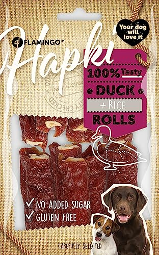 Flamingo Leckerli Hund – Hapki Zigarre mit Ente & Reis – 85g – glutenfrei – ohne Zuckerzusatz