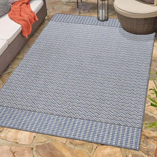Carpetsale24 In & Outdoor Teppich Wetterfest Skandinavischer Design Grau 200 x 290 cm - Waschbarer Küchenteppich Wesserfest Flachgewebe Teppiche für Balkon Terrasse Küche Wohnzimmer
