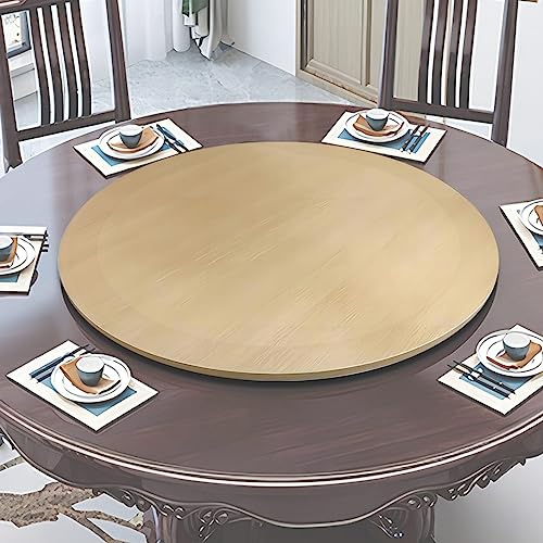 ESOYAWE Esstische Rundes Drehbares Tablet, 50 60 70 80 90 100 cm Tischplatte Drehtablett, Mit Silent Base Zum Einfachen Teilen Aller Speisen Holz Rotating Tablett, Für Küche Essen Parteien Hochzeit