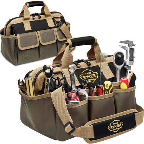 The Ryker Bag 14-Inch Tool Organizer - Heavy Duty for Men/Women, Wide Mouth, 22 Pockets