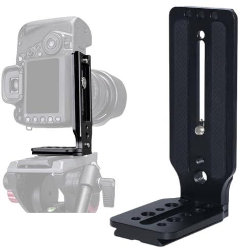 BOLLUMA L-Halterung Kamerahalterung Quick Release L-Bracket Vertikale mit Schnellwechselplatte, 1/4 Zoll Schraube kompatibel mit Canon Nikon Sony DJI Osmo Zhiyun Canon Nikon Sony Stabilisator Stativ