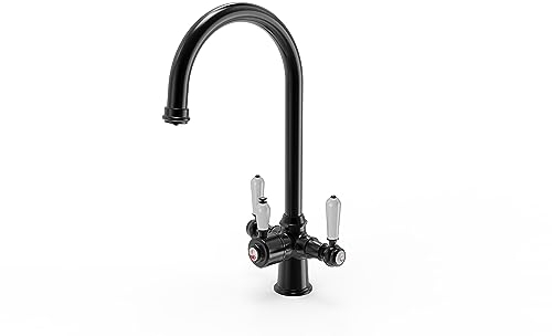 Excel Home - 3 in 1 Instant Boiling Water Tap, 2.4L Boiler Unit & Carbon Water Filter | Instant hot Hot Water Tap - Made of Anti Rust Stainless Steel - Kitchen Mixer Tap (Traditional, Matt Black)