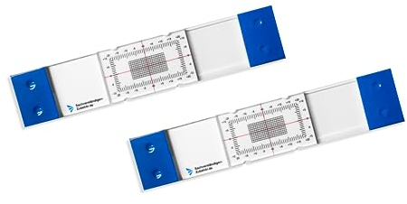 Sachverständigen-Zubehör® Rissmonitor als [Profi Messgerät] 2er Set | transparente Messlehre | Spaltmaß Risslineal Rissbreitenmesser | Rissbreitenlineal | Risslineal | Sachverständige Risskarte