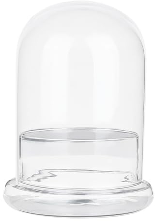 NBEADS Decorative Glass Dome Cover, 15x20cm Small Display Dome Cloche Bell Jar Clear Display Case for Plants Miniature Succulents Flower Fairy Lights Table Decor