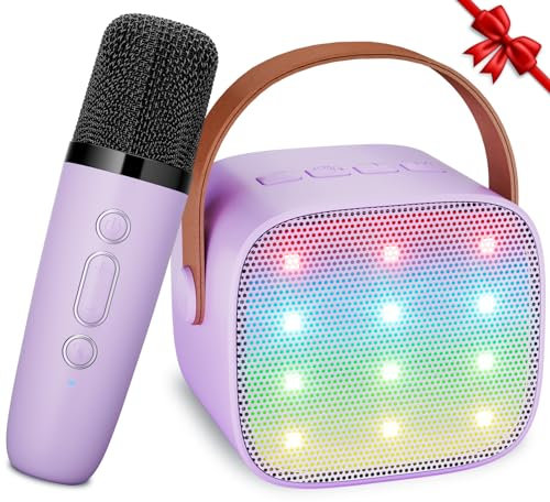 Ankuka Karaoke per Bambini Karaoke con Microfono Karaoke Cassa Bluetooth con 1 Microfono, Regalo Bambina Giochi Bimba Regalo Compleanno per 3, 4, 5, 6, 7, 8, 9,10,11,12+ Anni (Viola)