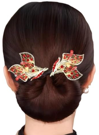 Strass-Blumen-Haar-Accessoires: elegante Kugel-Haarspange, Haarknotenroller und Lockenwickler, Deft Bun Maker für Frauen