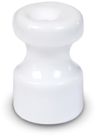 FANTON Isolatore in ceramica bianco Kit 6 isolatori Ø 16mm h 25 mm per installazioni cavo seta vintage completi di viti ottonate 89030-B