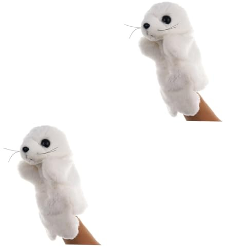 BESTonZON 2 STK Geschichte Marionetten Handpuppe Geschichte erzählende Marionette Tier Baby Kind Weiß