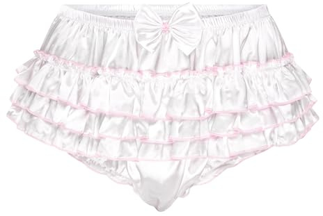Satini Braguita Sissy Raso Falda de Tres Volantes, Blanco, L