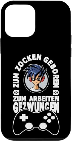 Hülle für iPhone 12 mini Gamer PC Outfit Zum Zocken geboren zum Arbeiten gezwungen