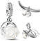 Nothing Compares To You White Rose Charm 925 Sterling Silver Pendant Charm Compatible with Pandora Charms,and Many Other UK Charm Bracelets.