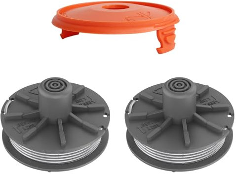 Ersatz-Rasentrimmerspule für Gardena 5307-20, 6,1 m x 1,65 mm Rasentrimmerspule für Gardena EasyCut ComfortCut PowerCut SmallCut Rasentrimmer (2 Spule + 1 Abdeckung)
