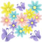 SHEPIN 14 Stück Papier Fächer Dekoration Papierblumen Gänseblümchen & Schmetterlinge zum Aufhängen Geburtstagsdeko Girlande, Hängede Papier Blumen für Party Geburtstag Hochzeit Sommer Deko