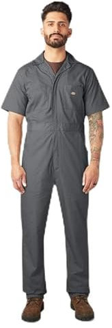 Dickies Mens Short Sleeve Coveralls, Gray, L