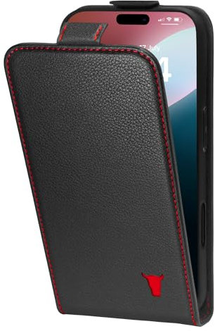 TORRO Flip Case Compatible with iPhone 16 Pro – Premium Leather Wallet Case with Card Slots (Compatible with Official MagSafe Chargers) - Black