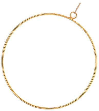 FUNOMOCYA Kranz Girlande Zubehör Für Dreamcatcher-Reifen Basteln Mit Blumenreifen -Reifen Goldener Rahmen Goldene Hochzeitsdeko Floraler Makramee-Ring Golddekor Blumenkreis Metall