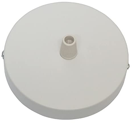 DC VOLTAGE 100mm Ceiling Rose Single Hole Pendant Canopy Kit Cord Grip Cable Grip Clamp Ceiling Plate Ceiling Light Cover Plate Canopy Kit for Light Fitting Accessory (White)