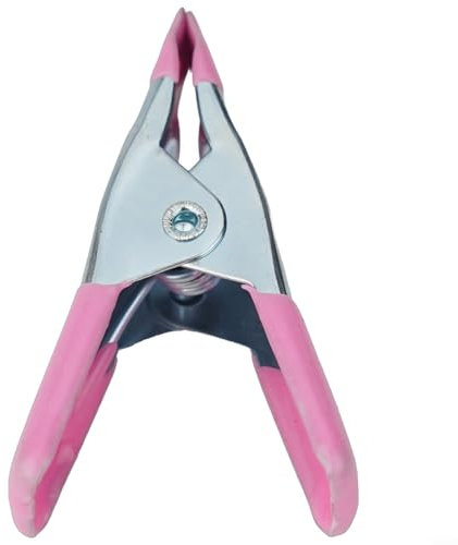 Metal Spring Clamps 2 Inch Woodworking Grip Powerful Tools Heavy Duty Strong Rubber Grip A-Shaped Clip Soft Plastic Tips for Carpentry Photography(pink)