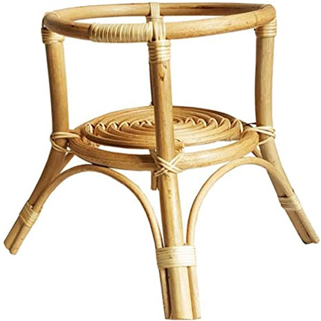 Pflanzenständer aus Holz für drinnen und draußen, Blumenregal, mit stabilen Topflappen, Rattan, vertikales Pflanzenregal für Garten und Wohnkultur